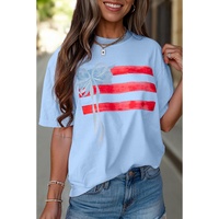 Myosotis Flag Bow Graphic Crewneck Tee - L thumbnail
