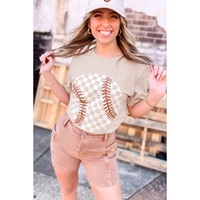 Jet Stream Checkered Baseball Graphic Tee - L thumbnail