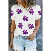 White Sequin Balloon Puppy Graphic Mardi Gras Tee - M thumbnail