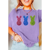 Wisteria Easter Shiny Bunny Graphic Crewneck T Shirt - L thumbnail