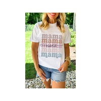 White mama Lettering Printed Crew Neck Tee - M thumbnail