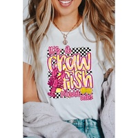 White Crawfish Checkered Pattern Graphic Tee - 2XL thumbnail