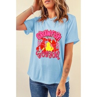Light Blue Crawfish Season Fashion Graphic T Shirt - L thumbnail