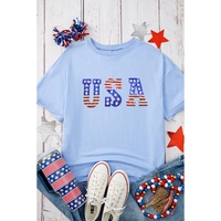Myosotis USA Patched Drop Sleeve Crewneck T Shirt - L thumbnail