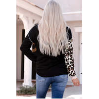 Azura Exchange Leopard Patchwork Hooded Sweatshirt - S thumbnail
