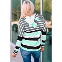 Azura Exchange Striped Drawstring Long Sleeve Hoodie - 2XL thumbnail