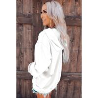 Azura Exchange Ripped Hooded Sweatshirt with Kangaroo Pocket - L thumbnail