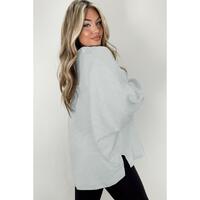 Azura Exchange Oversized Button Collared Sweatshirt - M thumbnail