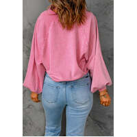 Azura Exchange Lantern Sleeve Snap Button Pullover Sweatshirt - L thumbnail