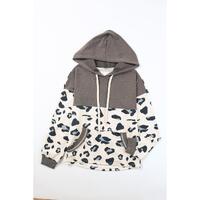 Azura Exchange Color Block Pocketed Drawstring Hoodie - L thumbnail