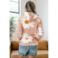 Azura Exchange Daisy Print Doublehood Sweatshirt - M thumbnail