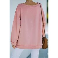 Azura Exchange Frayed Trim Side Slit Sweatshirt - S thumbnail