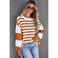 Azura Exchange Drop Shoulder Striped Pullover Sweatshirt - 2XL thumbnail