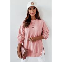 Azura Exchange Slit Buttons Crew Neck Sweatshirt - L thumbnail