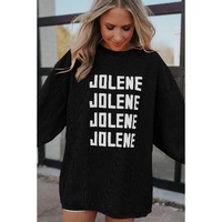 Black JOLENE Ribbed Corded Oversized Sweatshirt - 2XL thumbnail