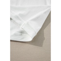 White Ribbed Corduroy Oversized Sweatshirt - M thumbnail