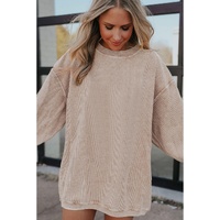 Apricot Ribbed Corded Oversized Sweatshirt - L thumbnail
