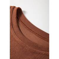 Chestnut Ribbed Corduroy Oversized Sweatshirt - 2XL thumbnail
