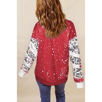 Azura Exchange Leopard Print Sweatshirt with Tie Dye Design - L thumbnail