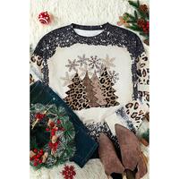 Azura Exchange Leopard Color Block Pullover Sweatshirt - L thumbnail