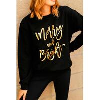 Azura Exchange Merry & Bright Print Sweatshirt - S thumbnail