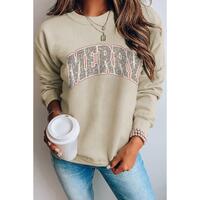 Azura Exchange MERRY Leopard Print Long Sleeve Graphic Sweatshirt - S thumbnail