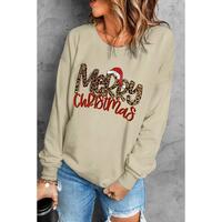 Azura Exchange Merry Christmas Hat Leopard Print Sweatshirt - XL thumbnail