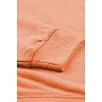 Orange Mineral Wash Kangaroo Pocket Drawstring Pullover Hoodie - S thumbnail