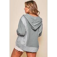 Azura Exchange Contrast Patchwork Pullover Hoodie - M thumbnail
