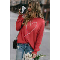 Azura Exchange Heart Shaped Long Sleeve Sweatshirt - S thumbnail