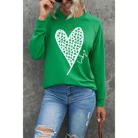 Azura Exchange Lucky Clover Heart Graphic Sweatshirt - S thumbnail