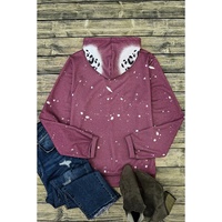 Leopard Tie Dye Print Kangaroo Pocket Pullover Hoodie - S thumbnail