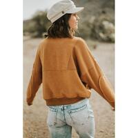 Azura Exchange Exposed Seam Sweatshirt with Zip Collar and Big Flap Pocket - S thumbnail