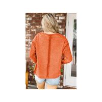 Azura Exchange Exposed Seamed High Low Raw Edge Sweatshirt - L thumbnail
