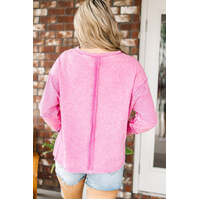 Azura Exchange High Low Raw Edge Sweatshirt - L thumbnail