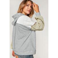 Azura Exchange Colorblock Patchwork Pullover Hoodie - M thumbnail