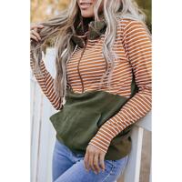 Azura Exchange Color Block Patchwork Thumbhole Sleeve Hoodie - L thumbnail