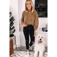 Azura Exchange Leopard Long Sleeve Cropped Hoodie - L thumbnail