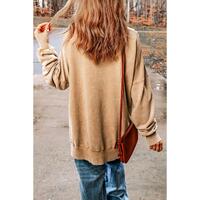 Azura Exchange Howdy Fall Pumpkin Print Split Hem Sweatshirt - S thumbnail