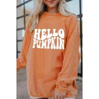 Azura Exchange HELLO PUMPKIN Graphic Corded Sweatshirt - 2XL thumbnail