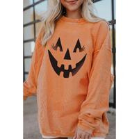 Azura Exchange Pumpkin Smile Face Graphic Sweatshirt - L thumbnail