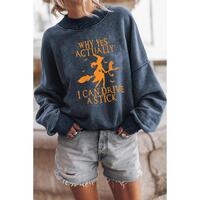Azura Exchange Halloween Letter Graphic Drop Shoulder Sweatshirt - XL thumbnail