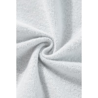 Light Grey Solid Color Fleece Lined Zip up Hoodie - 2XL thumbnail