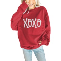 Racing Red Aphabet Chenille Embroidered Pullover Sweatshirt - S thumbnail