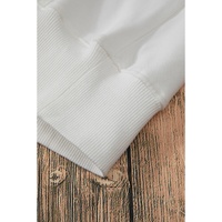 White Fleece Lined Kangaroo Pocket Drawstring Chunky Hoodie - M thumbnail
