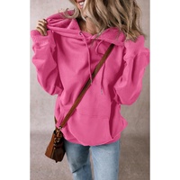Bonbon Fleece Lined Kangaroo Pocket Drawstring Chunky Hoodie - 2XL thumbnail
