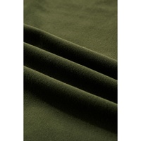 Moss Green Fleece Lined Half Zipper Kangaroo Pockets Loose Hoodie - 2XL thumbnail