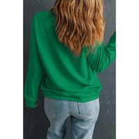 Dark Green Solid Classic Crewneck Pullover Sweatshirt - 2XL thumbnail