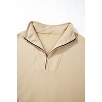 Smoke Gray Zip-up Stand Neck Kangaroo Pocket Sweatshirt - 2XL thumbnail