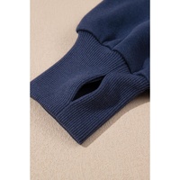 Yellow Color Block Thumbhole Sleeve Drop Shoulder Sweatshirt - 2XL thumbnail
